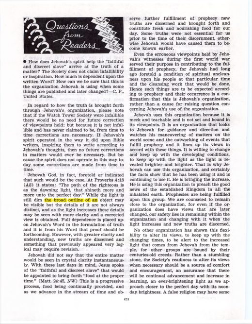 The Watchtower, October 15, 1954, pp. 638–639