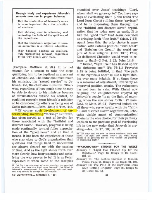 The Watchtower, December 1, 1981, p. 31