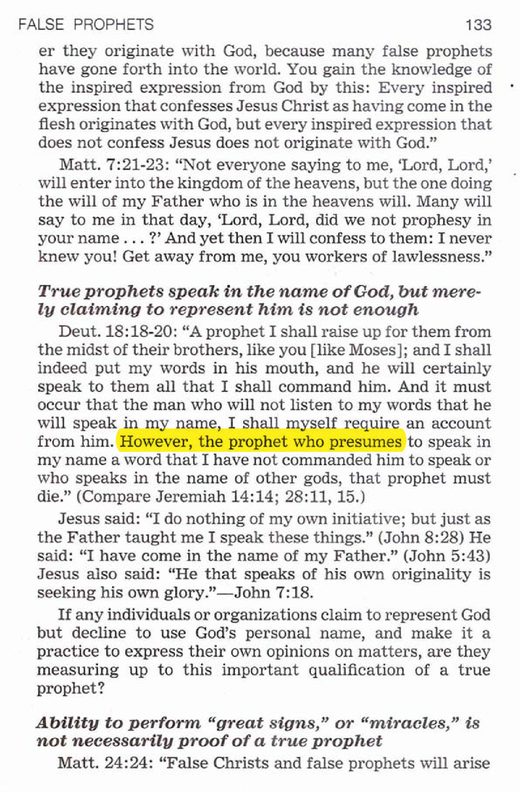 Deuteronomy 18:20-22, New World Translation of the Holy Scriptures