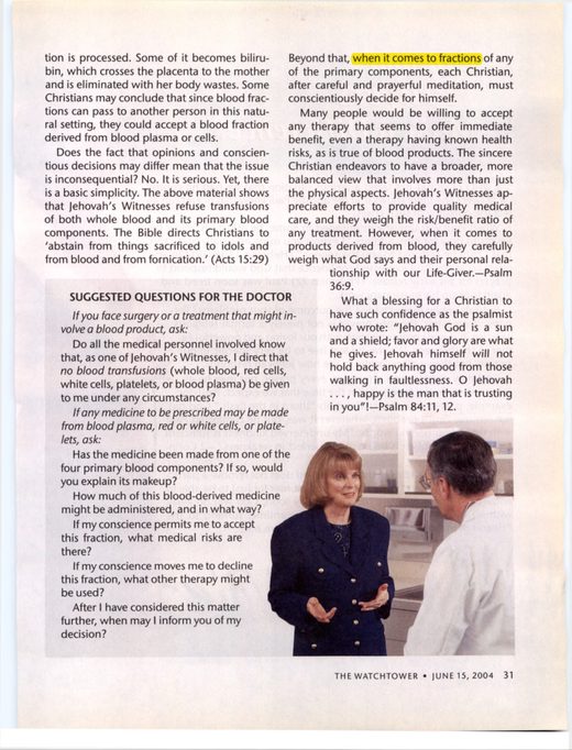The Watchtower, June 15, 2000, "Questions From Readers," pp. 29–31