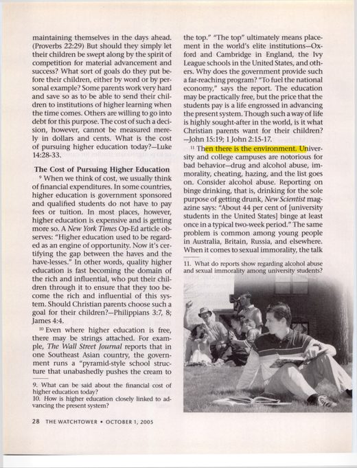 The Watchtower, October 1, 2005, pp. 28–29