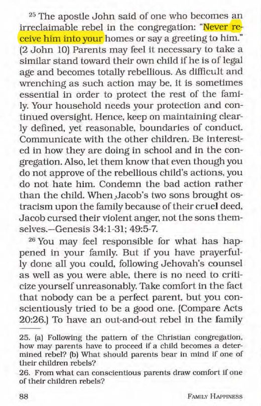 2 John 10-11 (New World Translation), the scriptural basis cited for refusing to greet removed persons