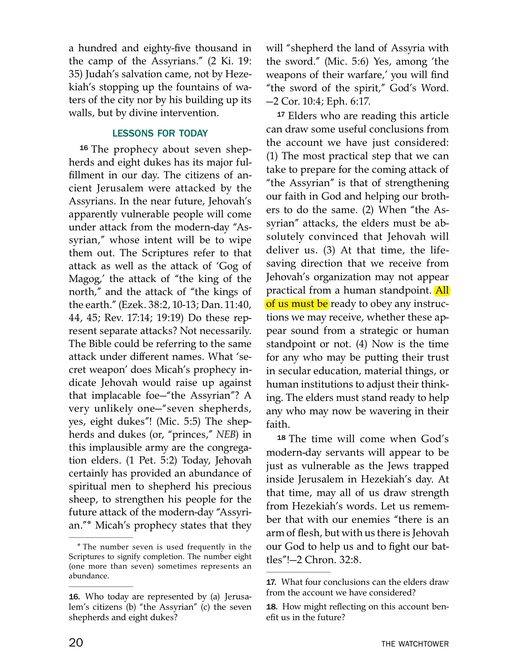 The Watchtower (Study Edition), November 15, 2013, "We Will Run with Endurance," p. 20