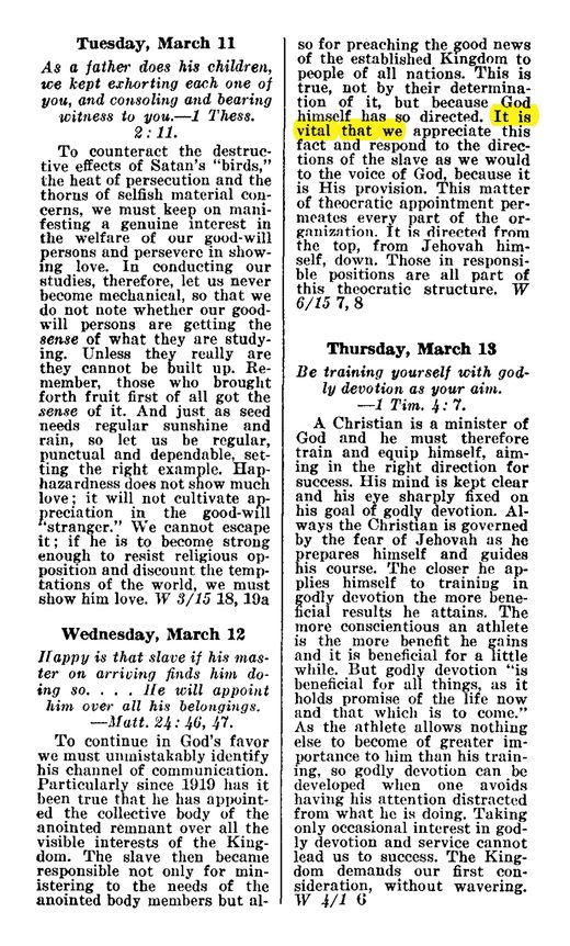 The Watchtower, June 15, 1957, p. 370. Quoted at JWfacts, "Directed by Holy Spirit?"