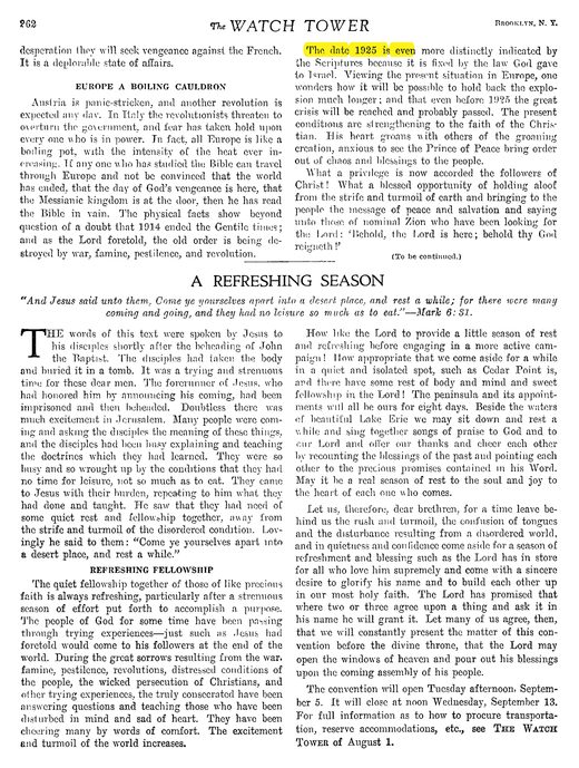 The Watch Tower, July 15, 1922, p. 217