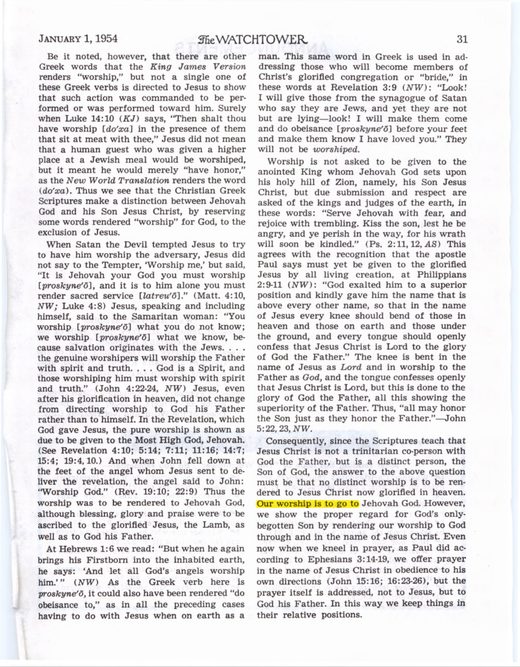 The Watchtower, January 1, 1954, p. 31