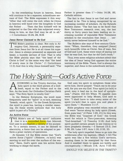Should You Believe in the Trinity? (1989), p. 20