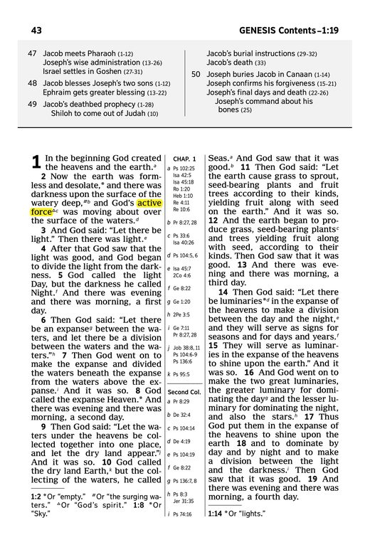 New World Translation, Genesis 1:2