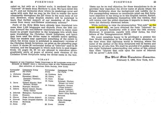 The Kingdom Interlinear Translation of the Greek Scriptures (1969), Foreword, p. 23