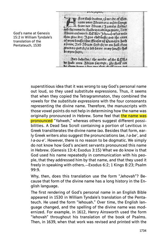 New World Translation, Appendix A4