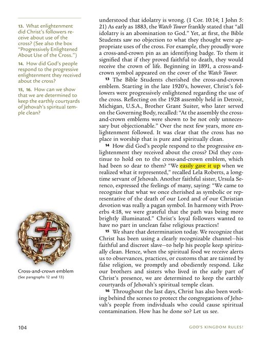 God's Kingdom Rules! (2014), p. 122