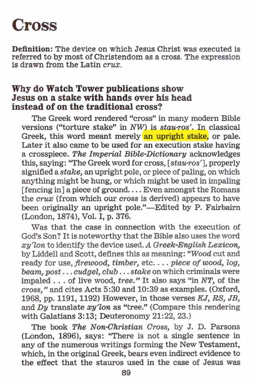 Reasoning From the Scriptures (1985), "Cross," p. 89