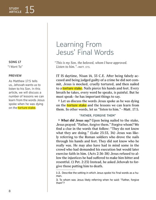 New World Translation, Matthew 27:35
