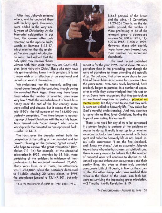 The Watchtower, August 15, 1996, p. 31