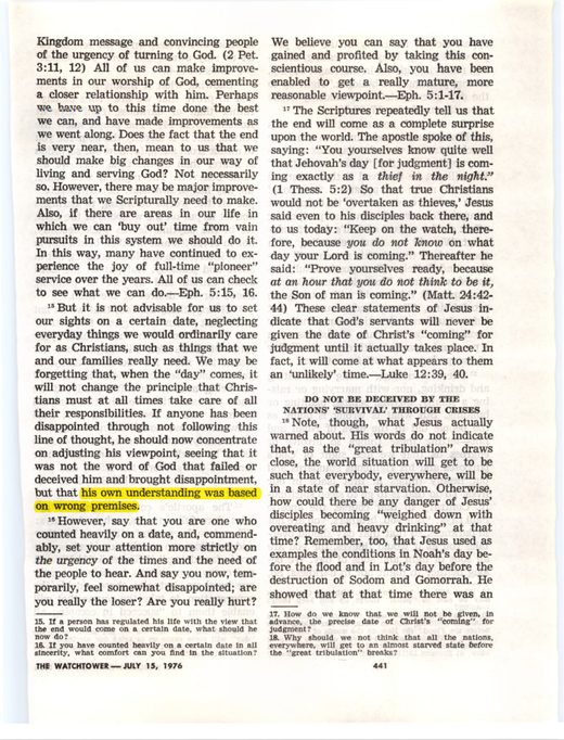 The Watchtower, July 15, 1976, p. 441