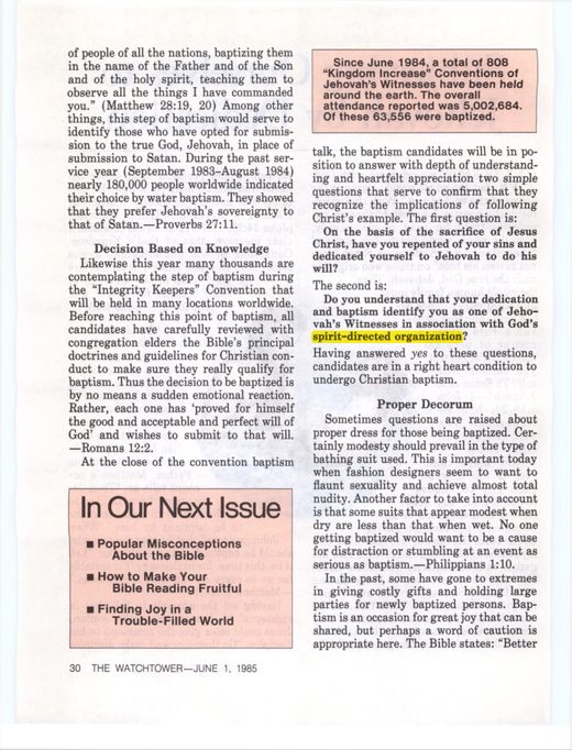 The Watchtower, June 1, 1985, p. 30