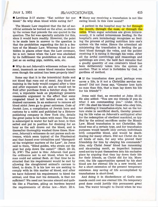The Watchtower, July 1, 1951, p. 415