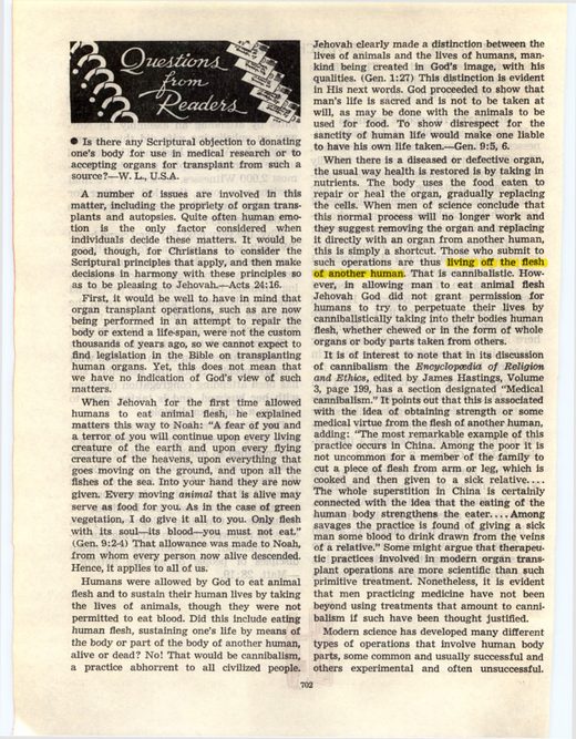 The Watchtower, November 15, 1967, p. 702