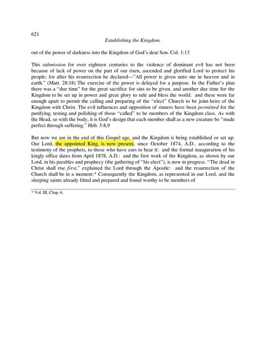 C.T. Russell, Studies in the Scriptures, Series IV — The Day of Vengeance (1897), p. 621