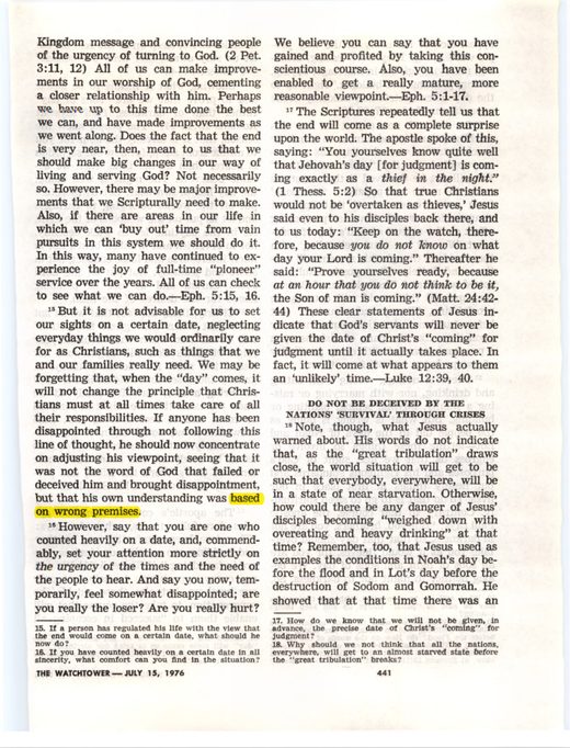 The Watchtower, July 15, 1976, p. 441