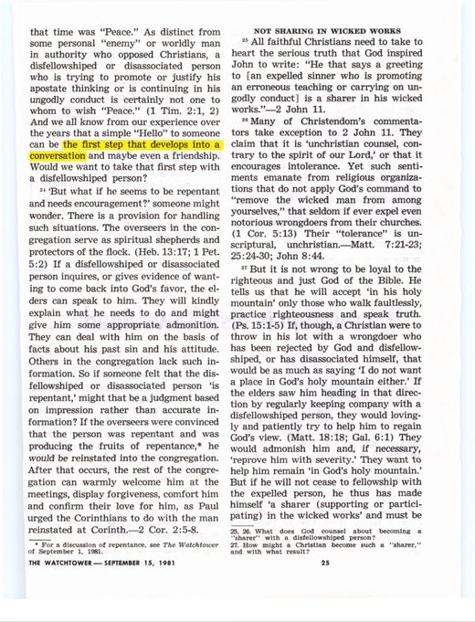 The Watchtower, September 15, 1981, p. 25