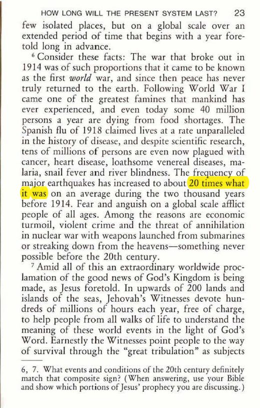 Survival Into a New Earth (Watch Tower, 1984), p. 23
