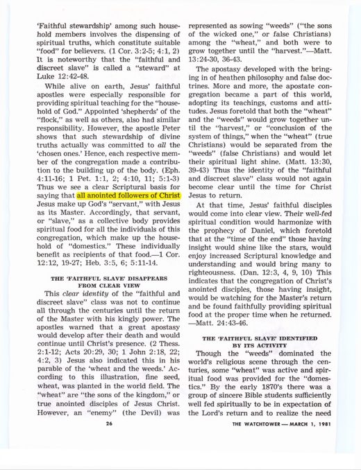 The Watchtower, March 1, 1981, p. 26