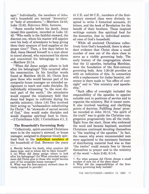 The Watchtower, March 15, 1990, p. 171