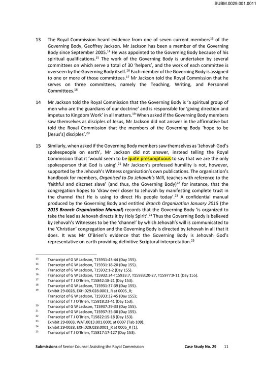 Royal Commission into Institutional Responses to Child Sexual Abuse (2015), Geoffrey Jackson testimony