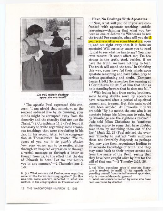 The Watchtower, March 15, 1986, p. 12