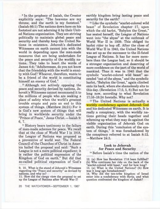 The Watchtower, September 1, 1987, p. 20