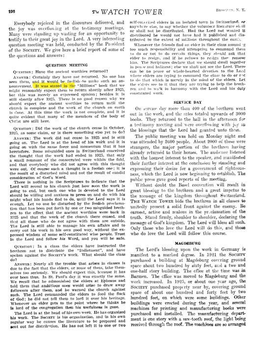 The Watchtower, 1926 (cited in jwfacts.com)