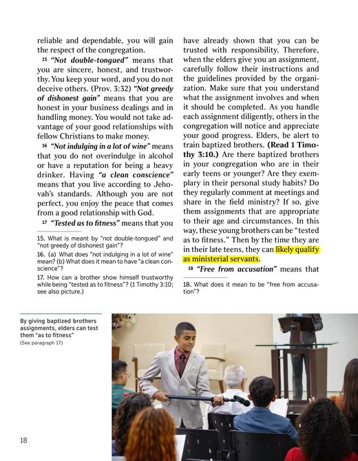 The Watchtower (Study Edition), November 2024, “Brothers—Are You Reaching Out to Be a Ministerial Servant?”