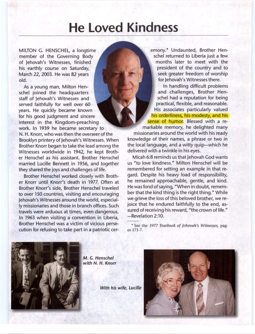 The Watchtower, August 15, 2003, "He Loved Kindness"