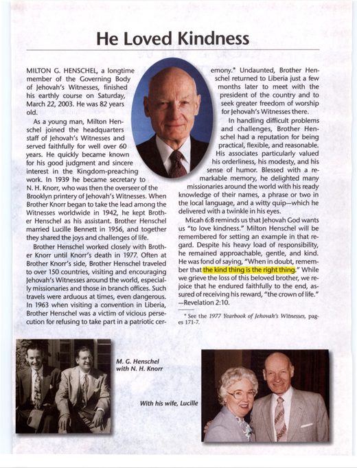 The Watchtower, August 15, 2003, "He Loved Kindness"