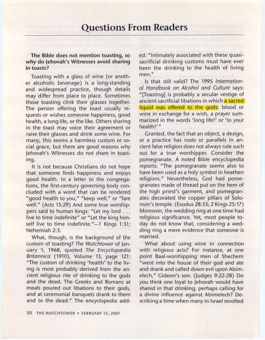 The Watchtower, February 15, 2007, p. 30