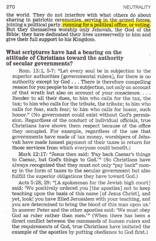 Reasoning From the Scriptures (1985), "Neutrality," p. 270