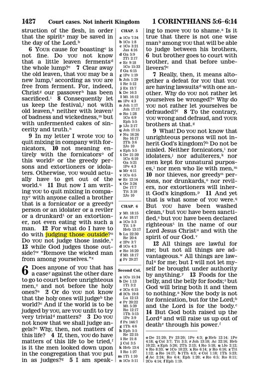 New World Translation, 1 Corinthians 5:12