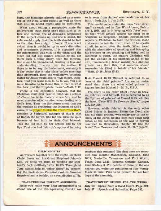 The Watchtower, June 1, 1960, p. 352