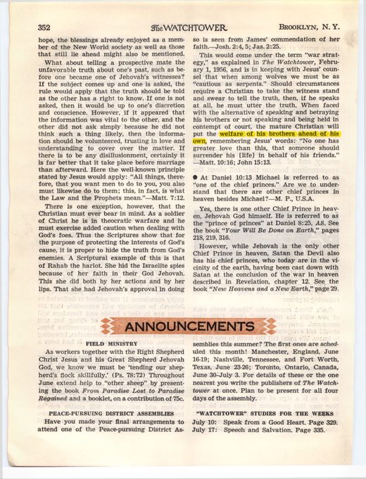 The Watchtower, June 1, 1960, p. 352