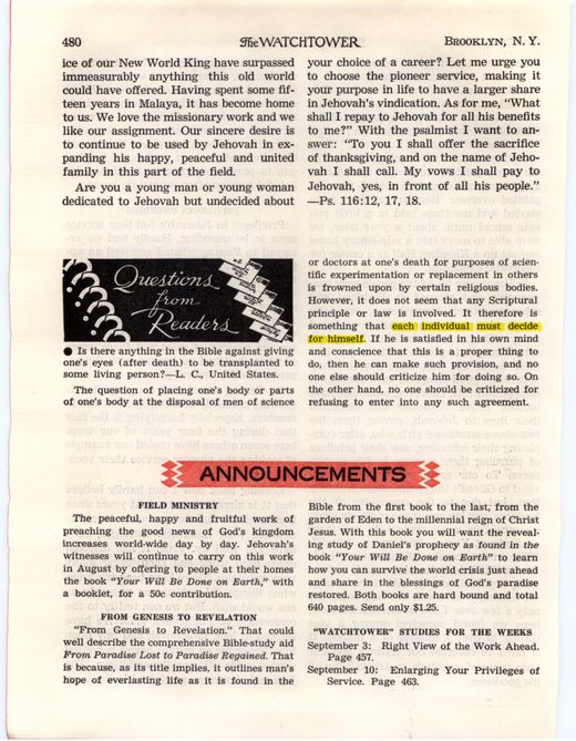 The Watchtower, August 1, 1961, p. 480