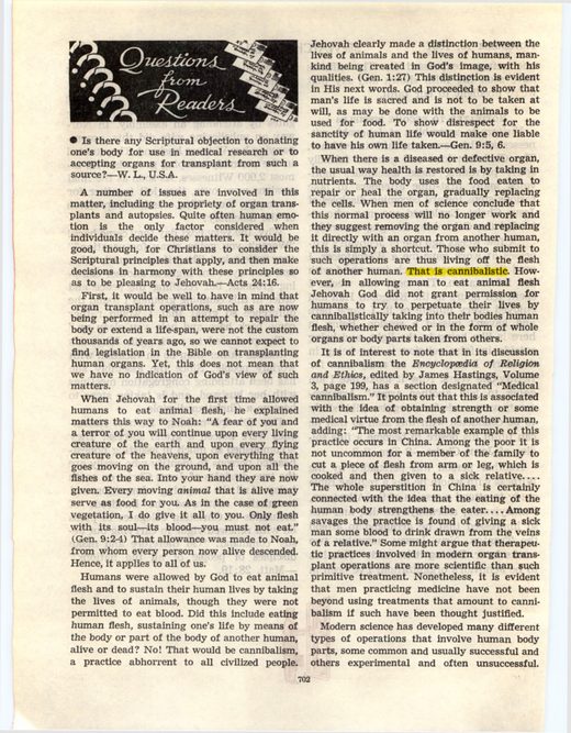The Watchtower, November 15, 1967, p. 702